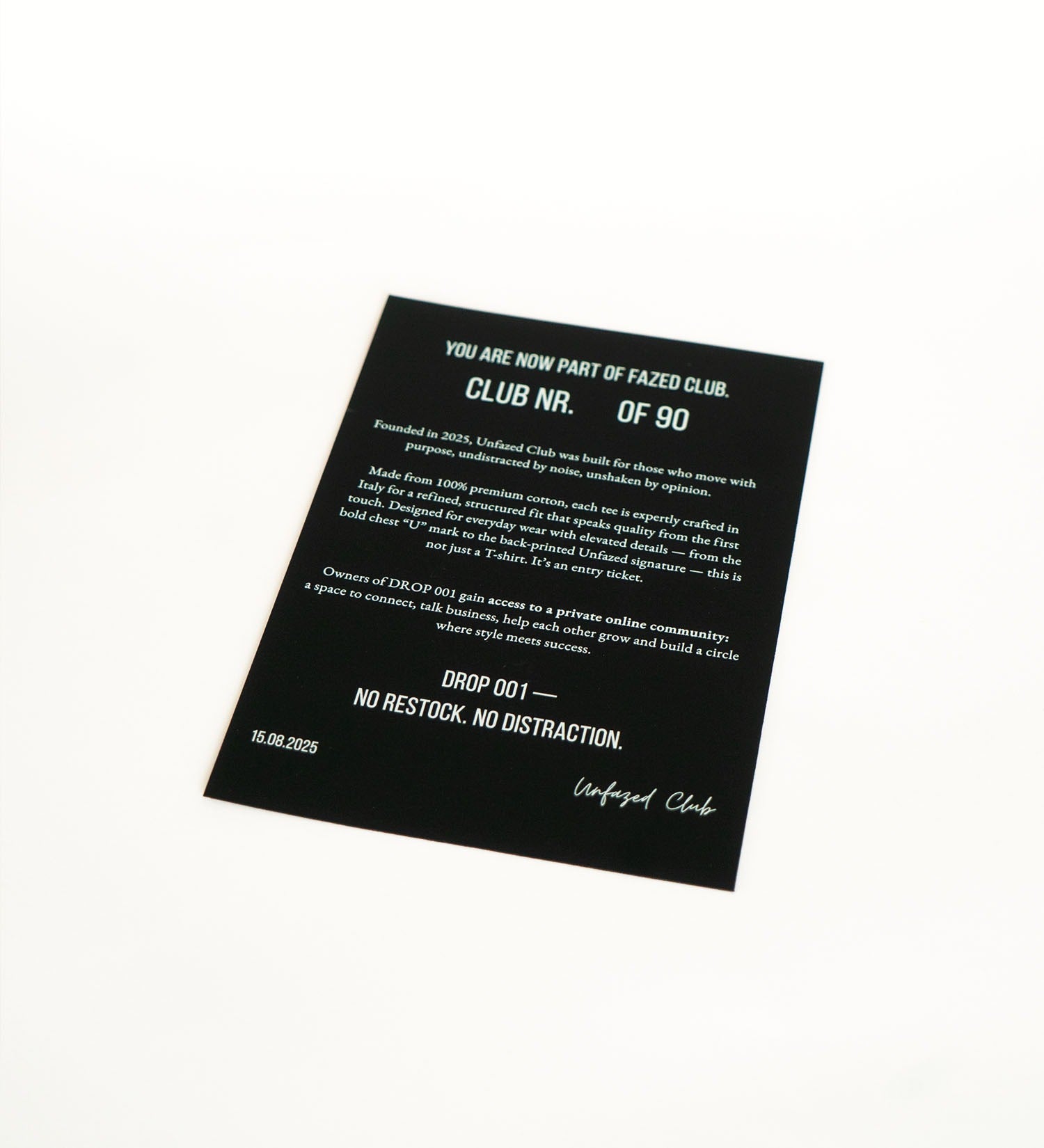 UNFAZED CLUB TEE – DROP 001 / Green